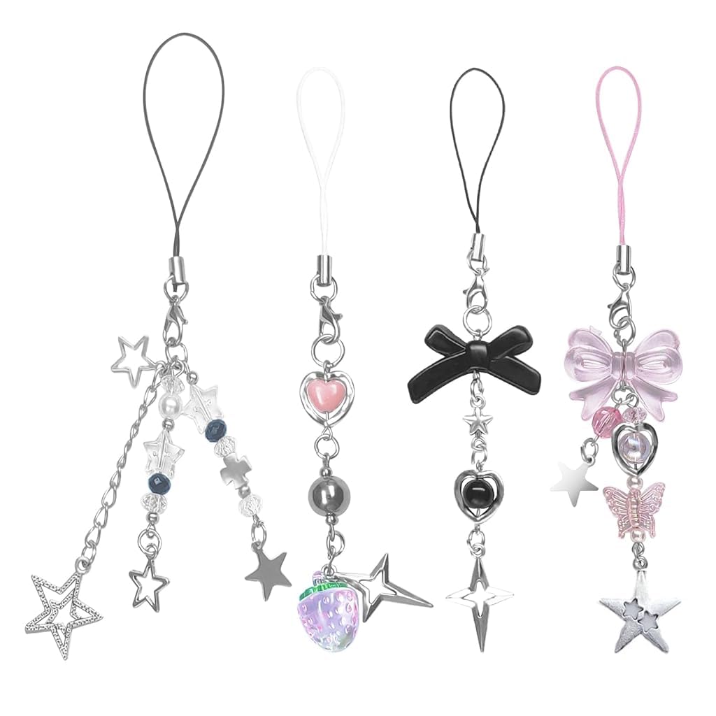 ZORBES 4Pcs Cute Phone Charm Girls Kawaii Bag Charm Cell Phone Charms Lanyard Acrylic Metal Chain Charm Phone Bag Charm Gift for Girls ZORBES 4Pcs Cute Phone Charm Girls Kawaii Bag Charm Cell Phone Charms Lanyard Acrylic Metal Chain Charm Phone Bag Charm Gift for Girls